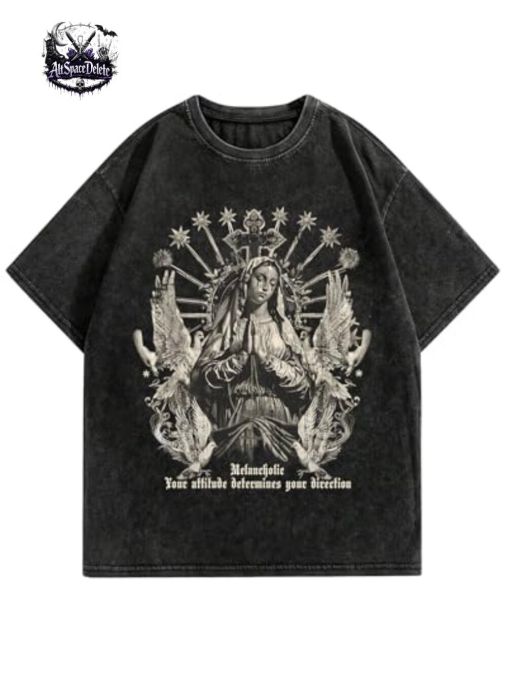 Oversized Crew Neck Cotton Graphic T Shirt | Y2K Streetwear Grunge Goth